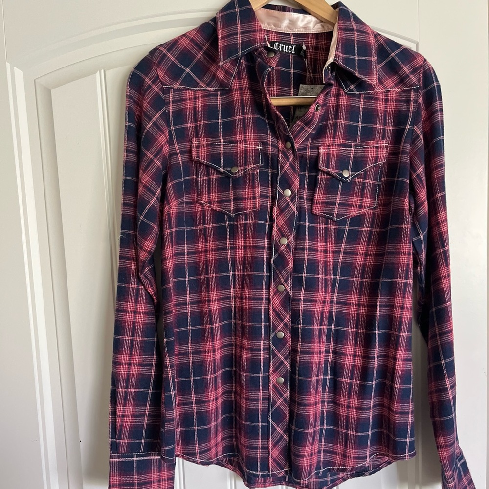 Cruel Girl Western Fit Snap Shirt